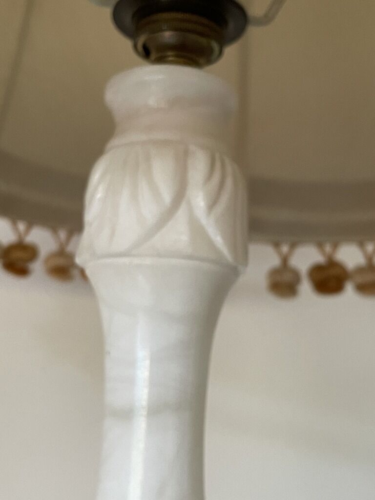 Large white marble lamp