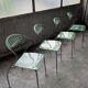lot de 4 chaises design chrome et plexiglas, années 80