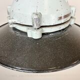 Aluminium and enameled bomb proof pendant lamp 70s