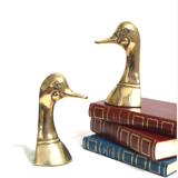 Paire de serre-livres canards en laiton
