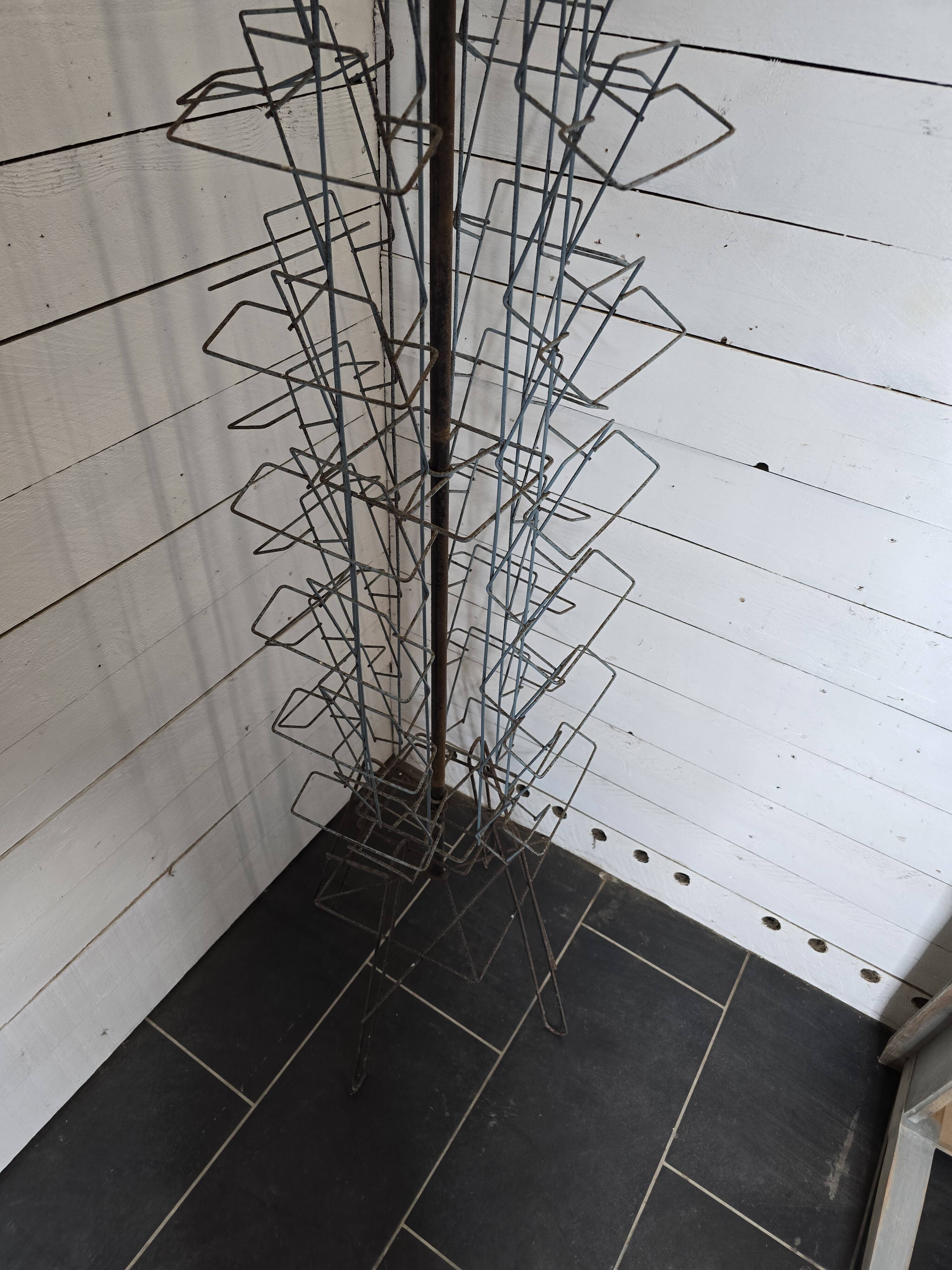 Wrought iron card holder on a stand