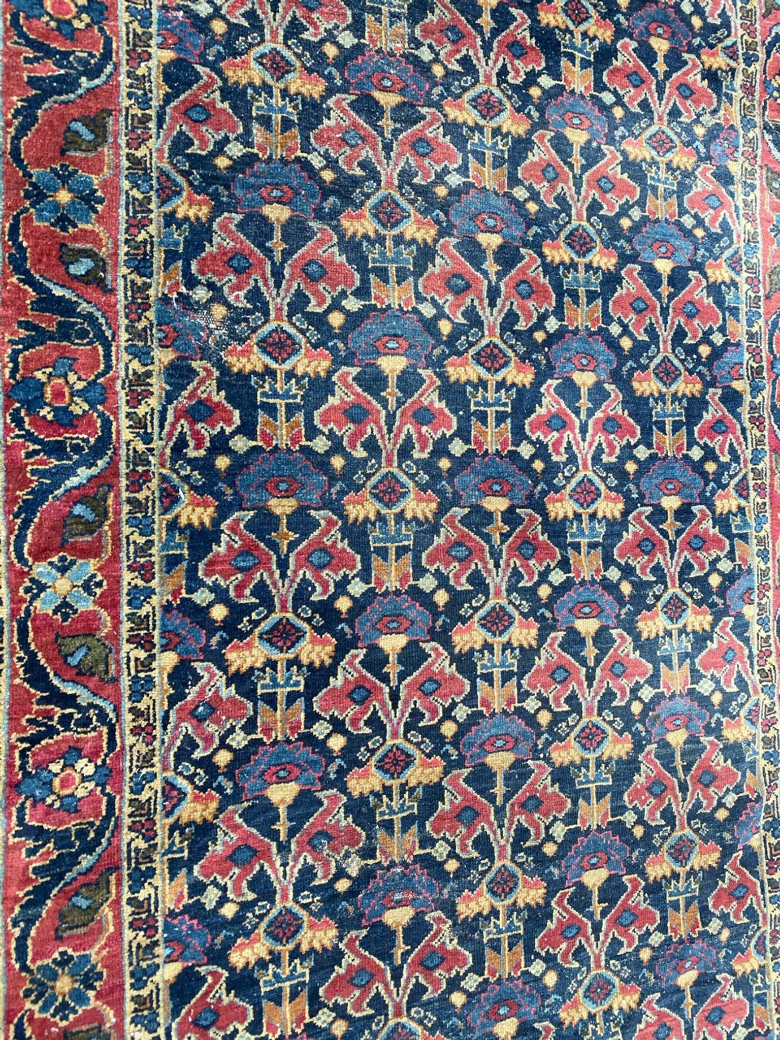 Ancient Persian mahal carpet 102x162 cm