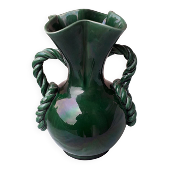 Green ceramic vase