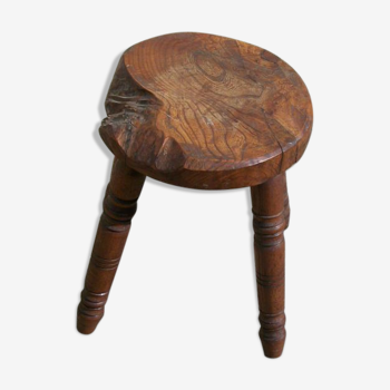 Brutalist tabouret in elm