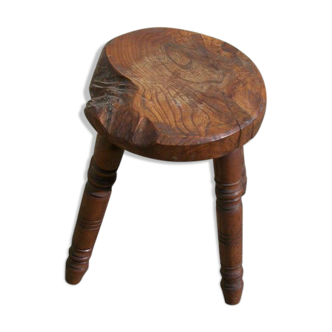 Brutalist tabouret in elm