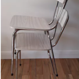 Chair in white marbled formica 70s