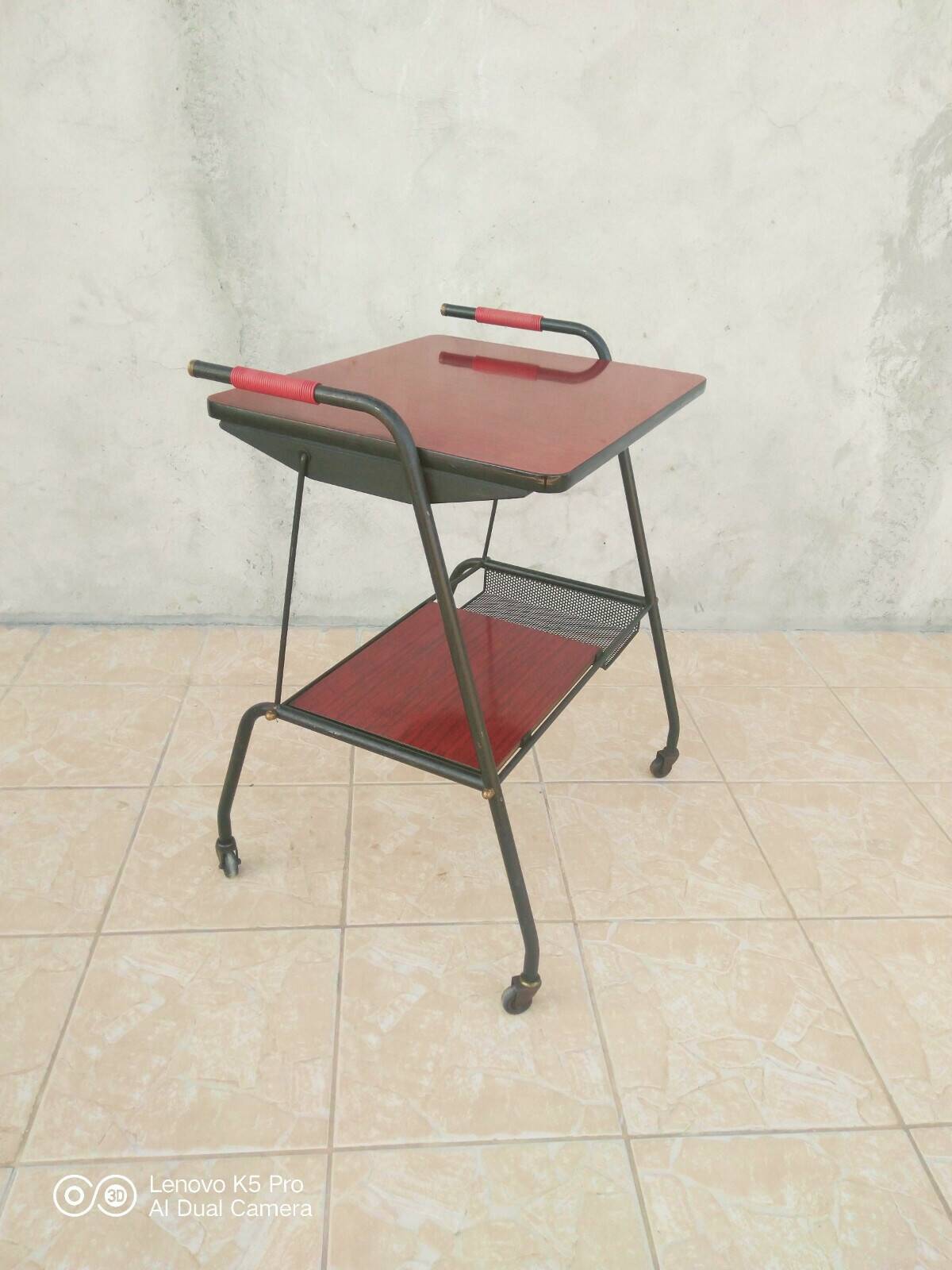 Vintage metal and formica dessert trolley 1950s