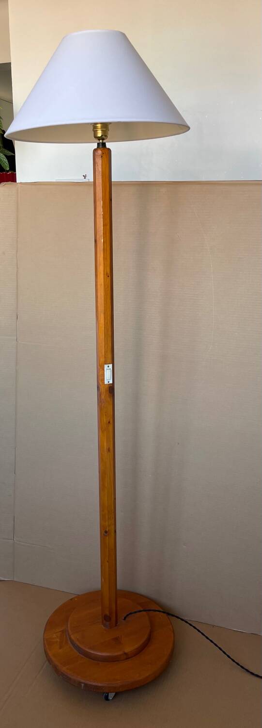 Antique wooden floor lamp