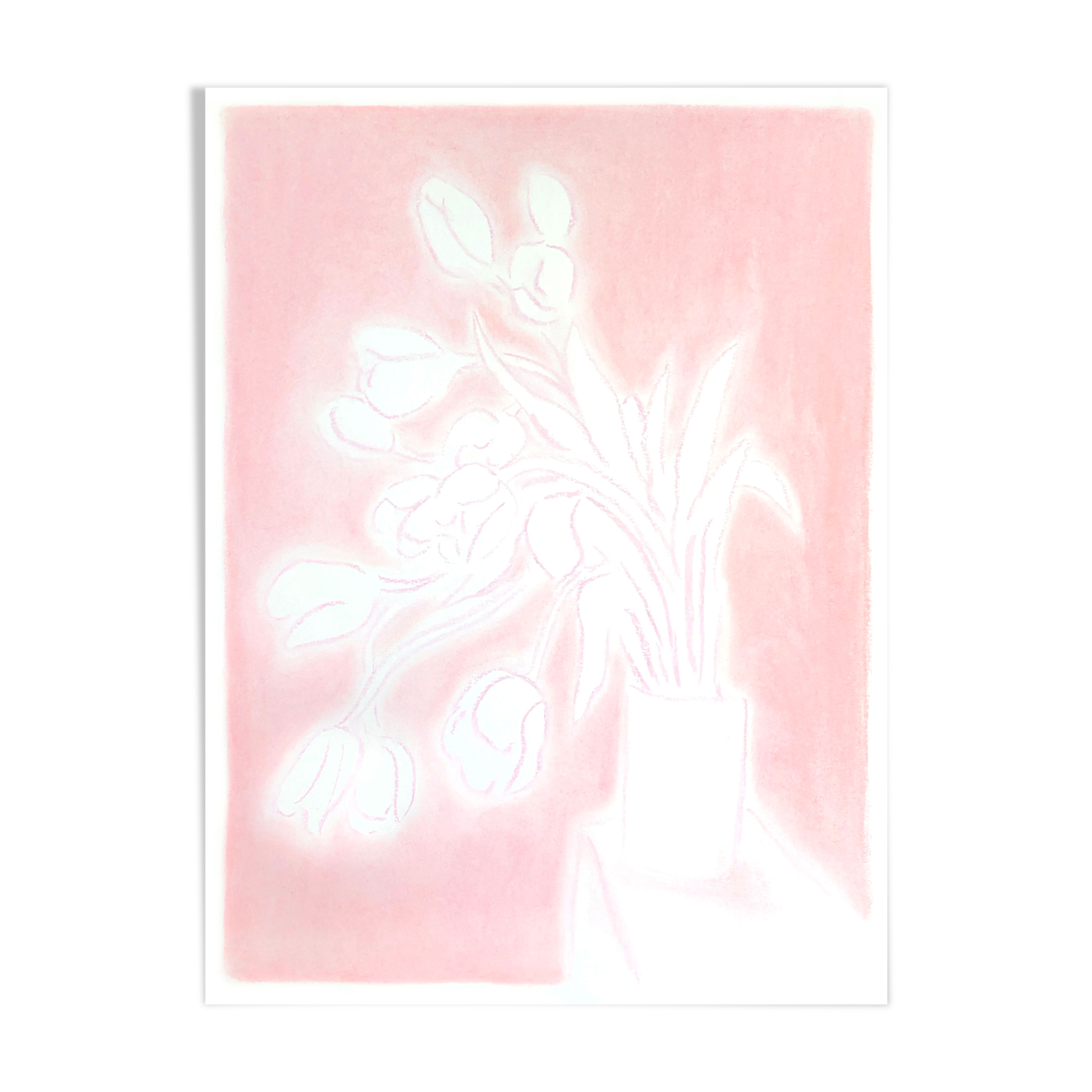 Flowers "Pink Tulips" - Original drawing