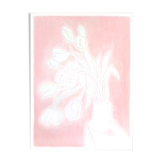 Flowers "Pink Tulips" - Original drawing