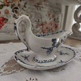 Sarreguemines Iron Earth Sauceboat on Frame, Carmen Model