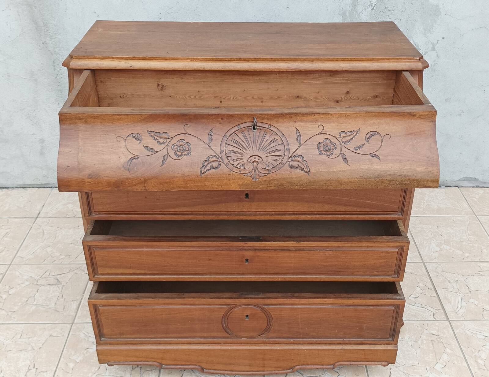 Louis Philippe walnut chest of drawers