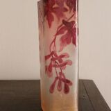 François-Théodore Legras square-sectioned vase, Rubis series, Art Nouveau, 1900