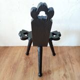 Brutalist tripod chair arts and crafts