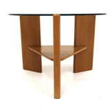Glass and elm coffee table, Denmark, 1940
