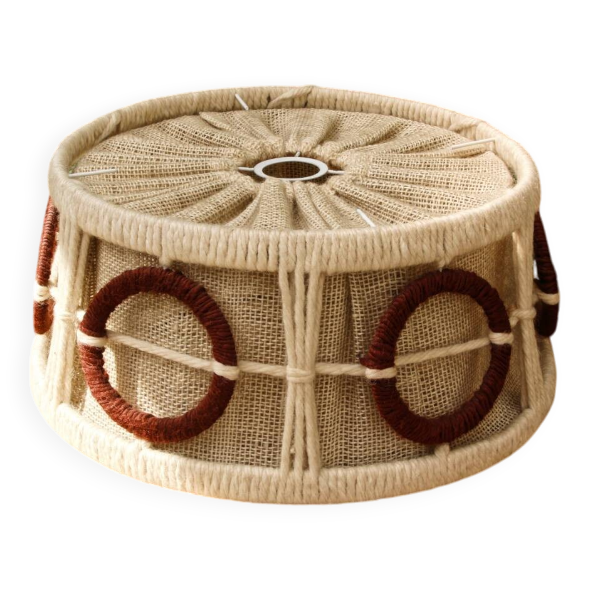 Lampshade, pendant light, 70s in wool and linen