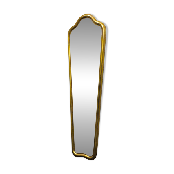 Miroir mural étroit vintage en bois doré – style Louis XV – 102 cm