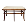 Banc de piano en bois et coton beige