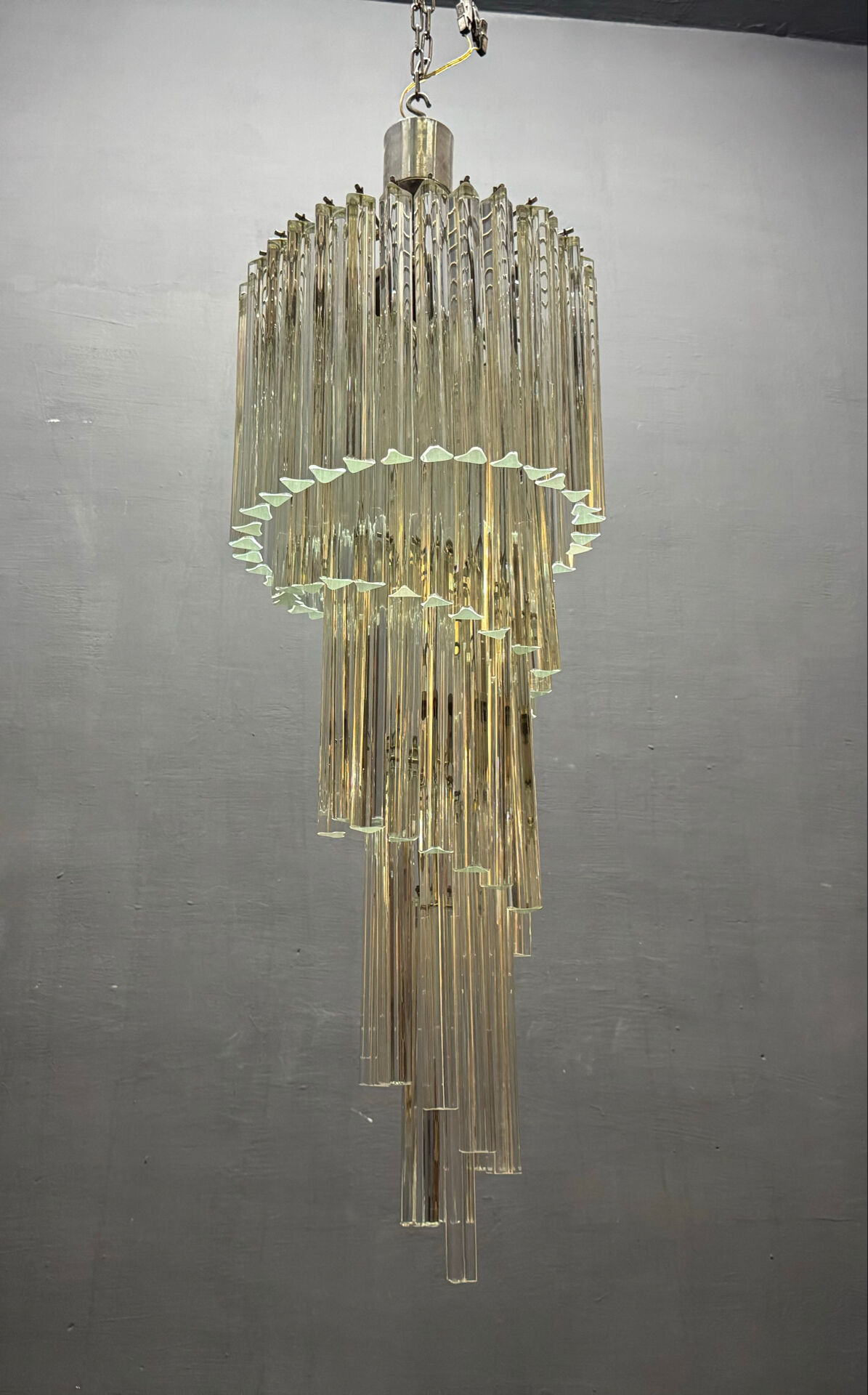 Large Murano Glass Trilobi Chandelier, Italy, 1960s