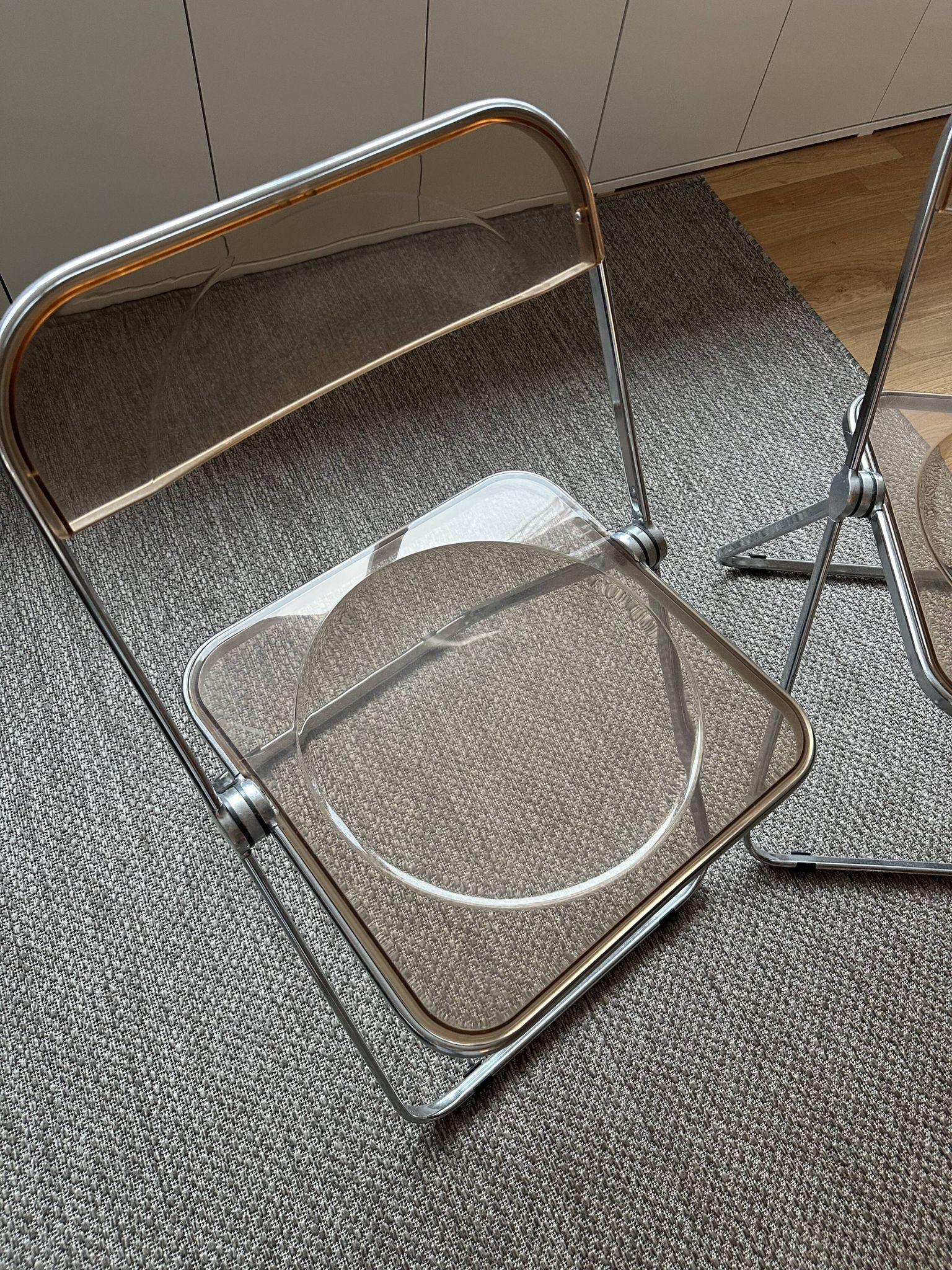 Pair of folding chairs Plia Anonima Castelli 70s