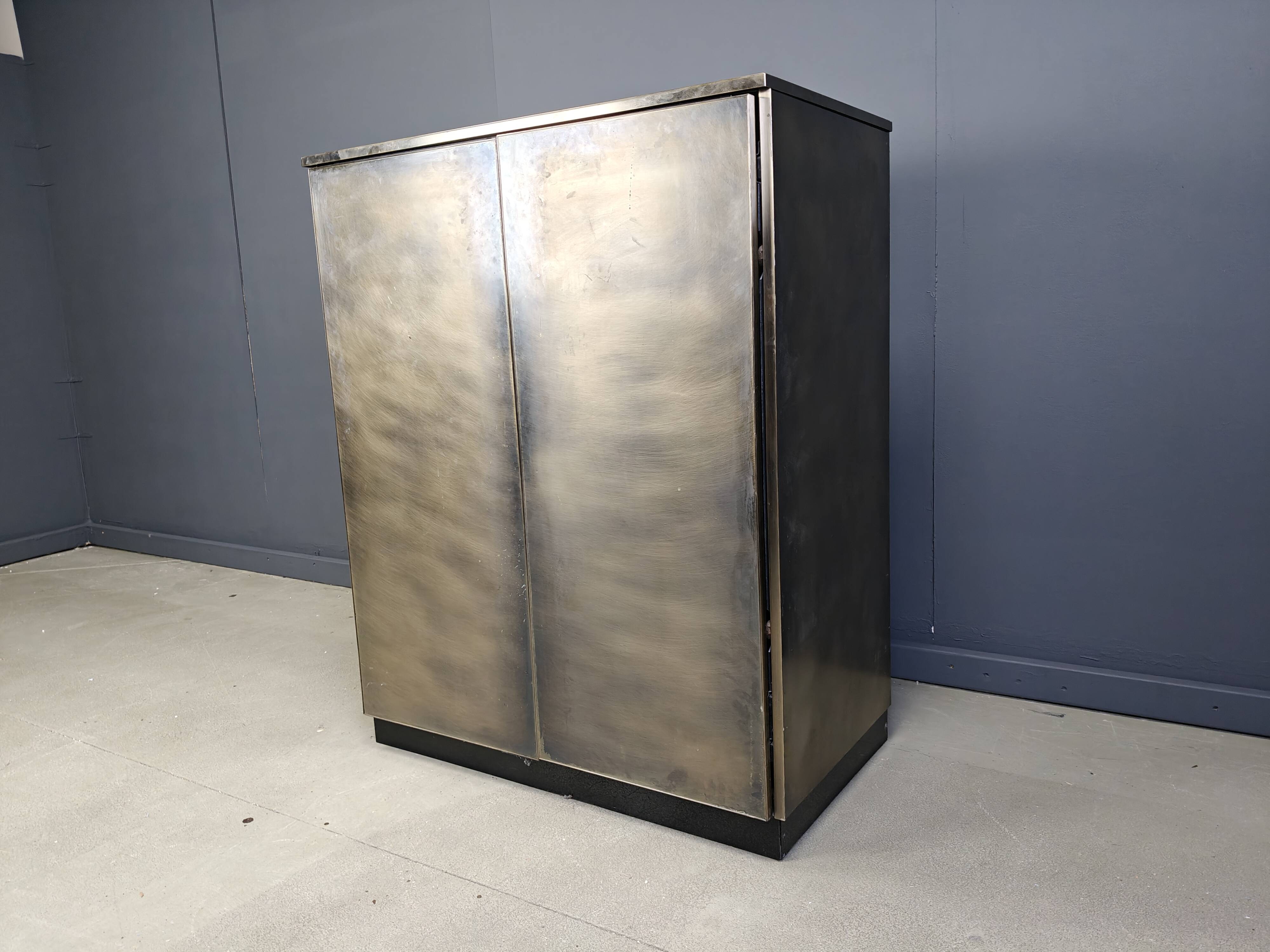 Vintage brass bar cabinet by belgochrom, 1980s