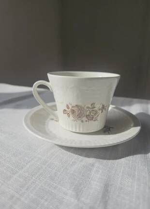 Vintage Pontesa coffee service - 8 cups and saucers - Floral pattern - Perfect condition