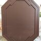 Vintage octagonal mirror, molar glass, patinated green silvering, floral decoration.