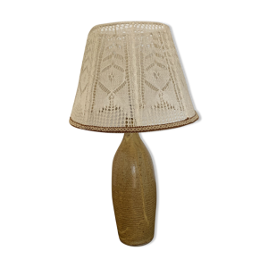 lampe en grès abat dentelle