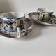 Breakfast set duo Desvres Fourmaintraux regionalist decoration