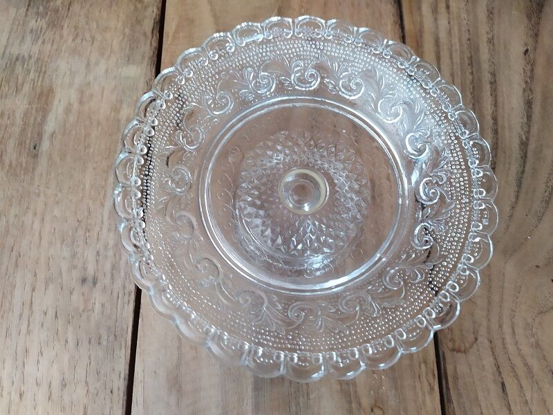 Vintage old moulded glass oven display