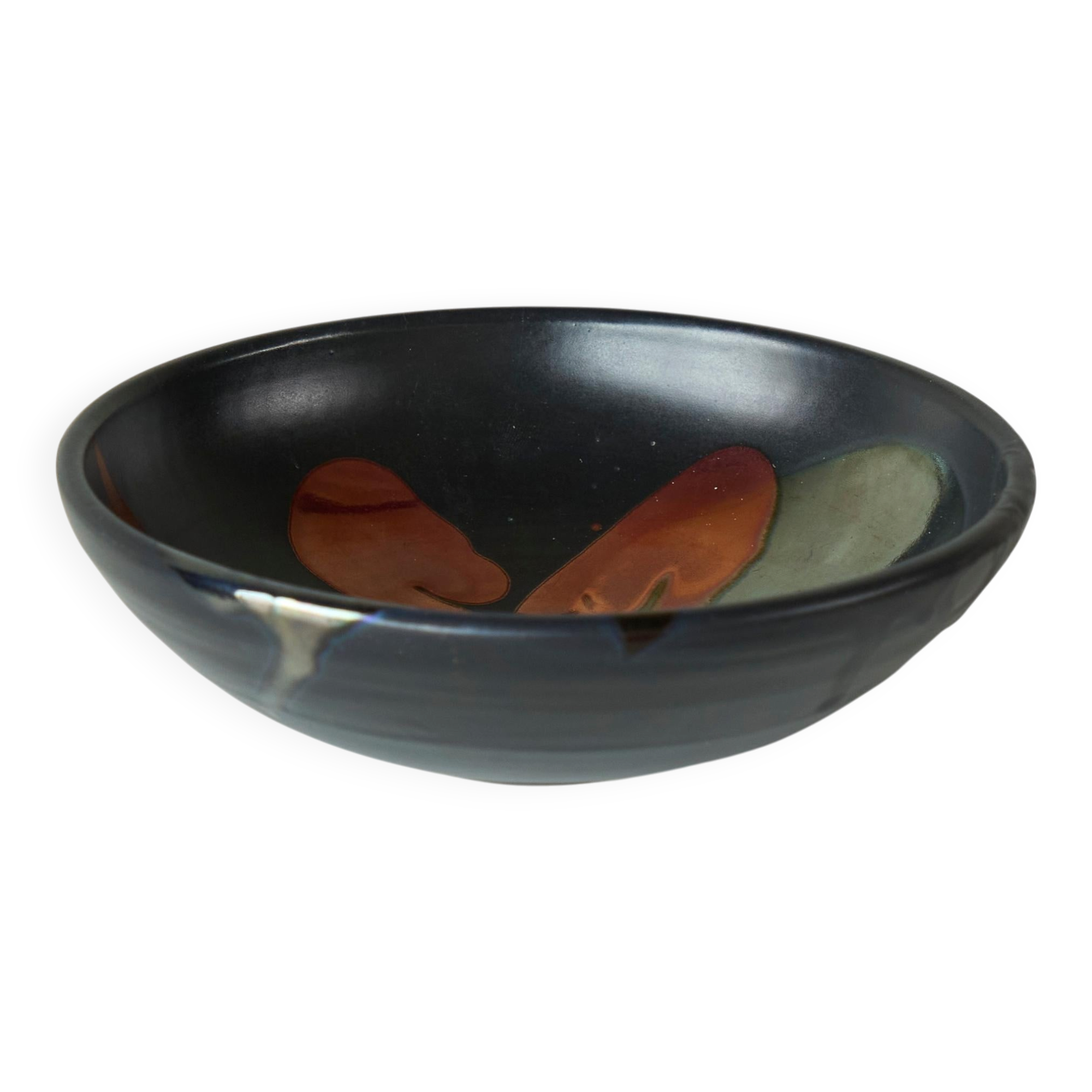Coupe en poterie japonaise vitrifiée, ère Showa, années 1960