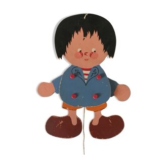 Articulated puppet vintage decoration children's room 60s