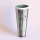 Striped green vase by Faiencerie Thulin, Belgium 1950s.
