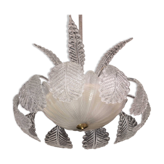 Lustre Art Déco, Barovier & Toso, verre de Murano, années 1950
