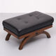 Black Leather Ottoman 1920s England