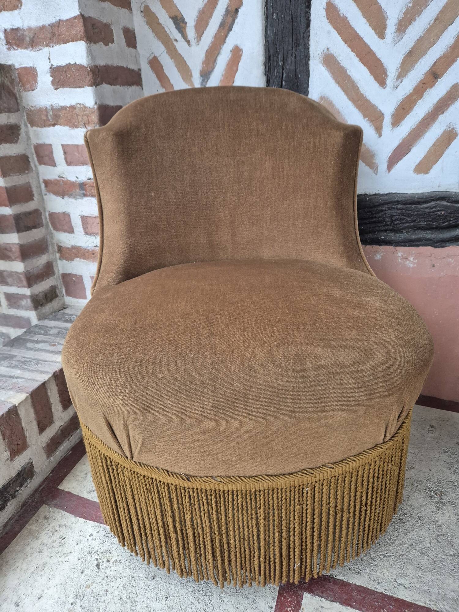 Pair of Napoleon III toad armchairs