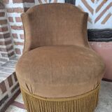 Pair of Napoleon III toad armchairs