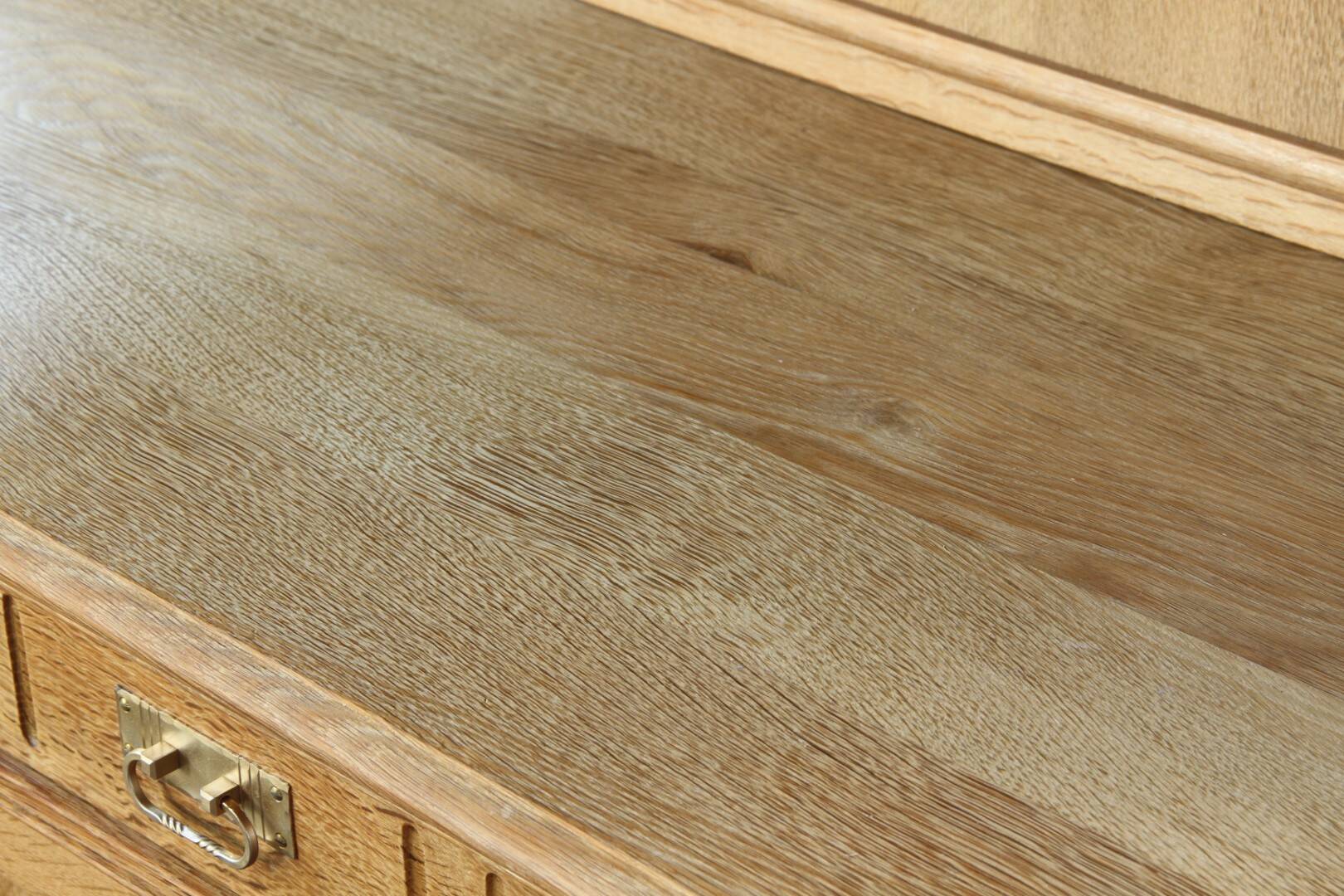 Vintage 1970 Danish Brutalist Light Oak Dining Cabinet, Henning Kjærnulf style