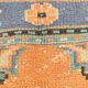 6x9 Vintage Peach Color Blue Medallion Handmade Vintage Rug, 175x290 Cm