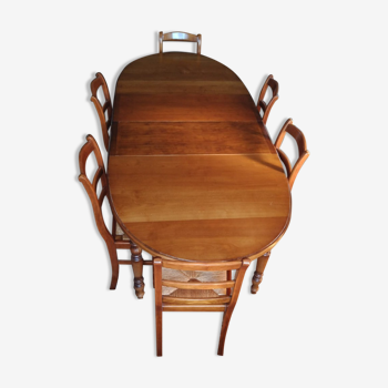 Extendable old wood table and chairs