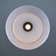 Vintage Mid-Century Baby Blue Glass and Brass Pendant Lamp