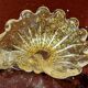 Murano glass bowl with gold flecks, 1960s shell design.