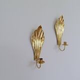 Bougeoirs Muraux en Laiton Holmström, Arvika, Suède, Années 1950