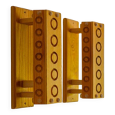 Mid-century modern pine wall sconces from Vemdalia, Sweden, 1975, set of 2
