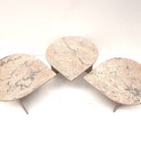 Set of 3 teardrop-shaped Italian design coffee tables made in the 1970s