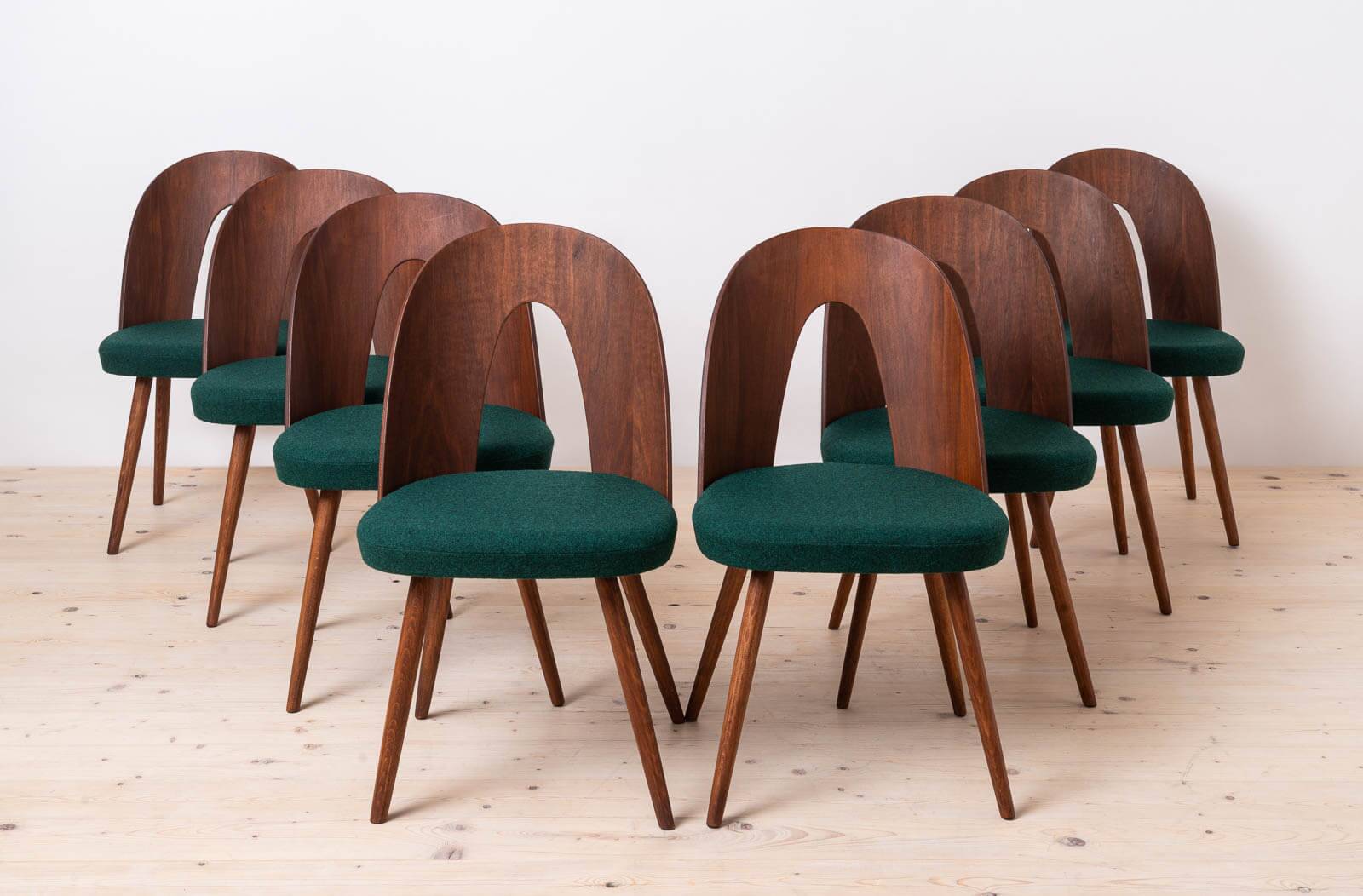 Set of 8 Mid Century Dining Chairs by Antonin Šuman, Reaupholstery Options