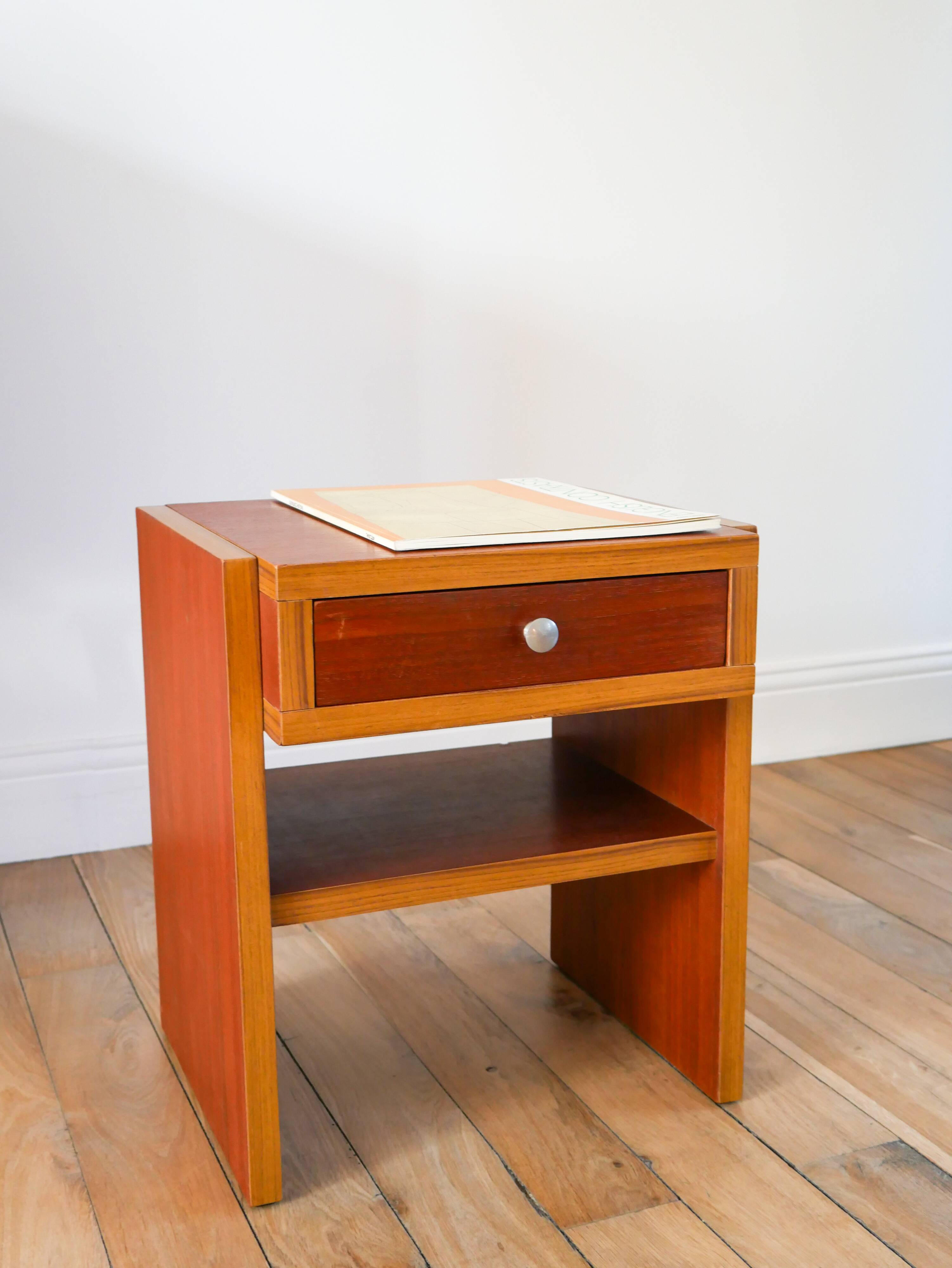 Small teak bedside table, Mid-Century, 1960