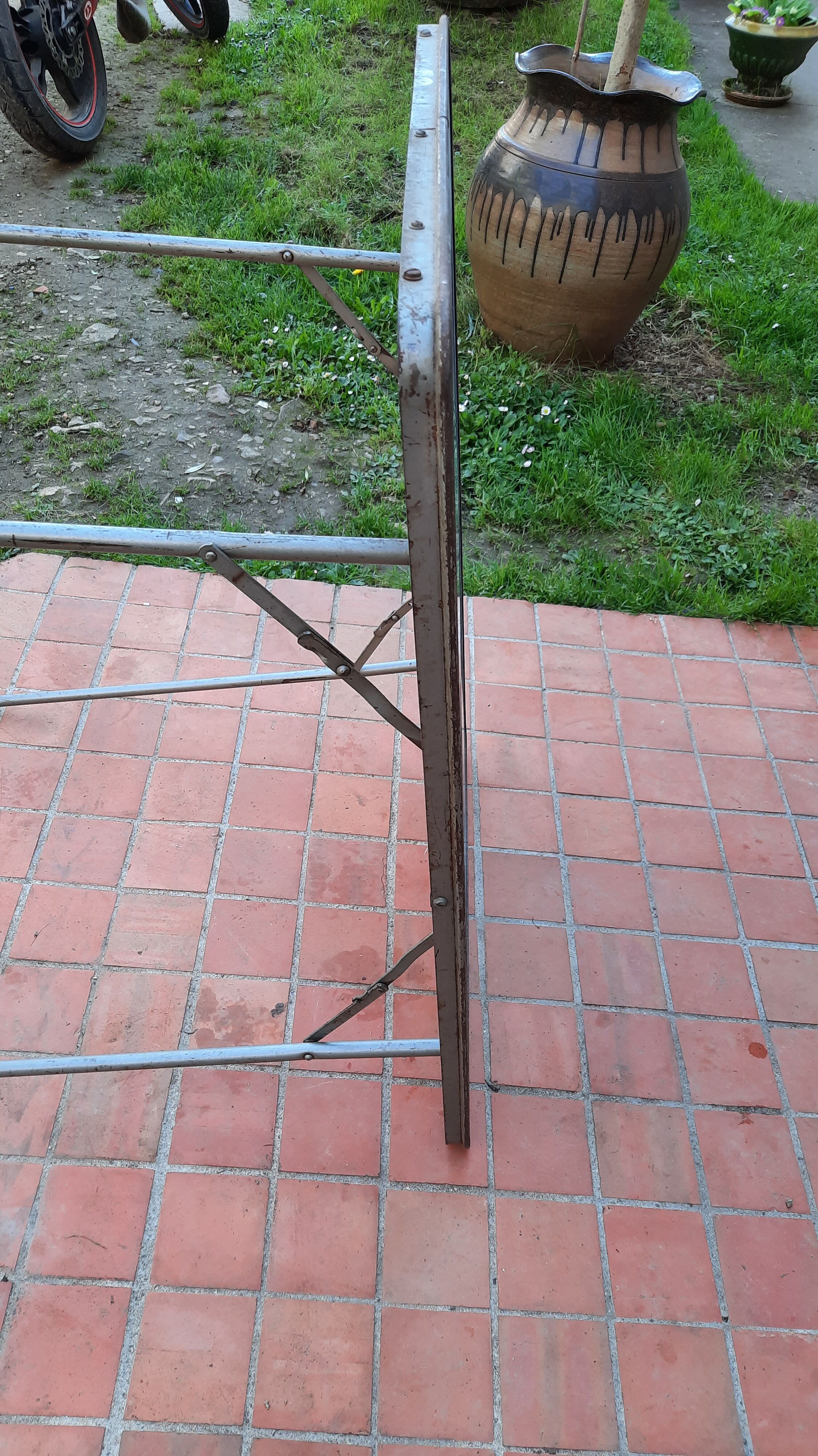 Blue camping folding table