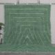 Traditional handwoven Berber rug in green, size 1.5/3.5 m.