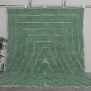 Traditional handwoven Berber rug in green, size 1.5/3.5 m.